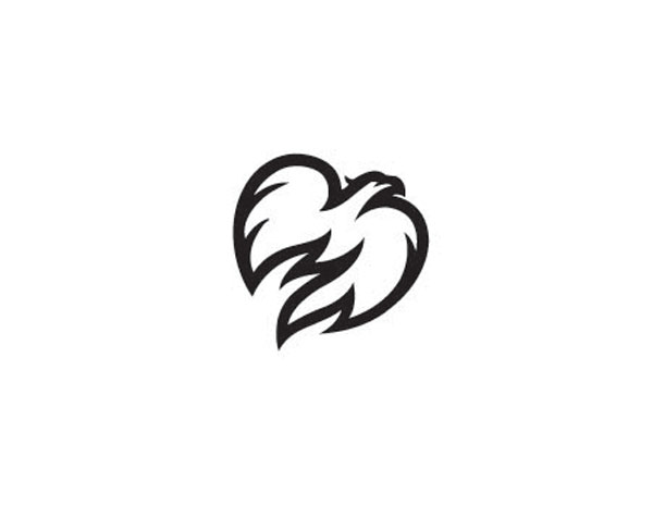 飞翔的凤凰抽象图标设计