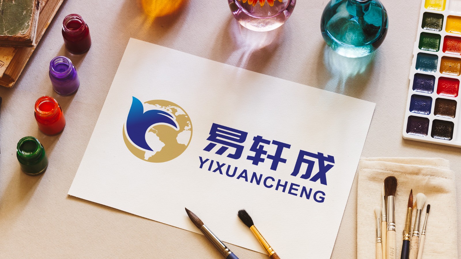 易軒成财稅服務LOGO設計(jì)手繪效果圖