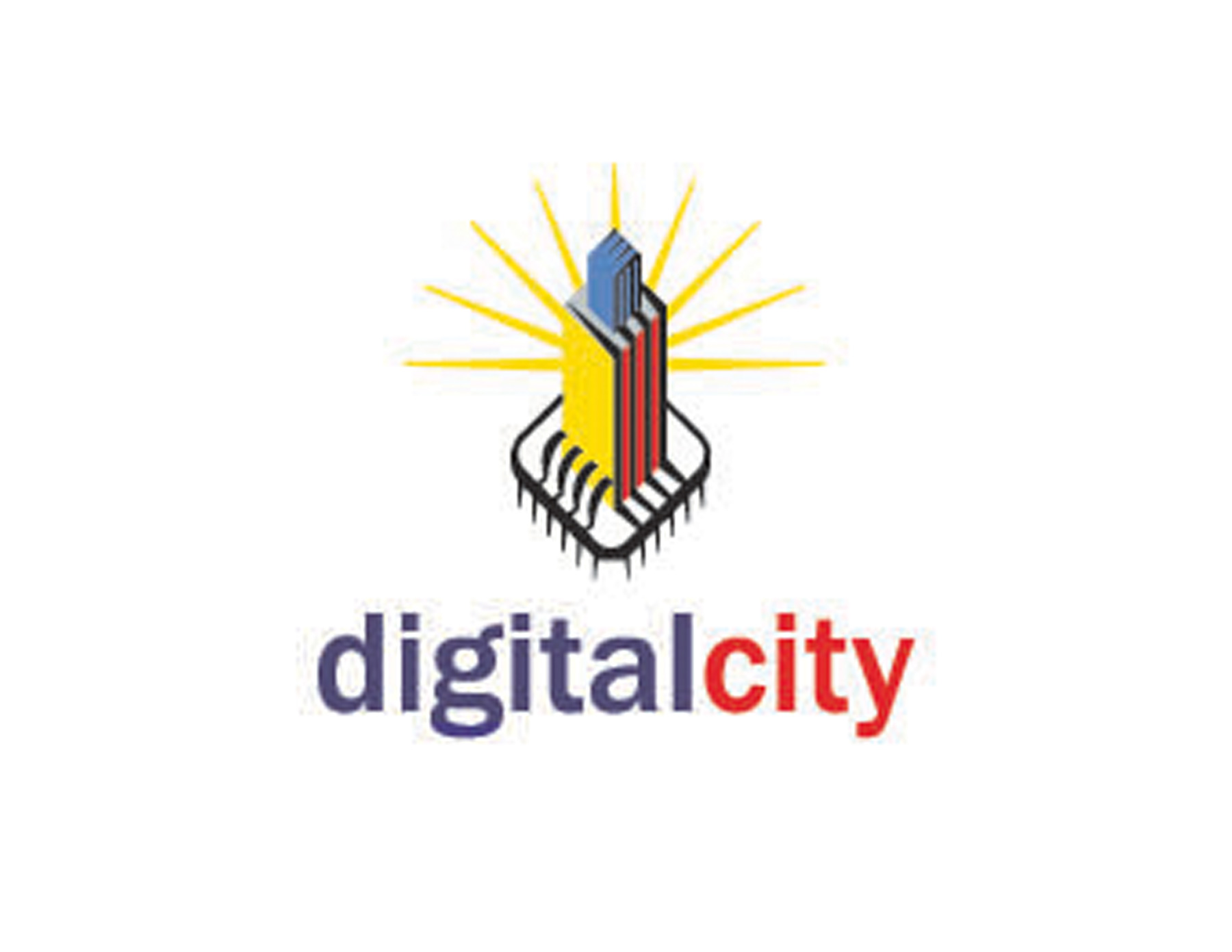 城(chéng)市(shì)建築LOGO設計(jì)以地(dì)标加放(fàng)射的(de)光(guāng)芒為(wèi)創意配合名稱digitalcity簡潔明(míng)了(le)表達。