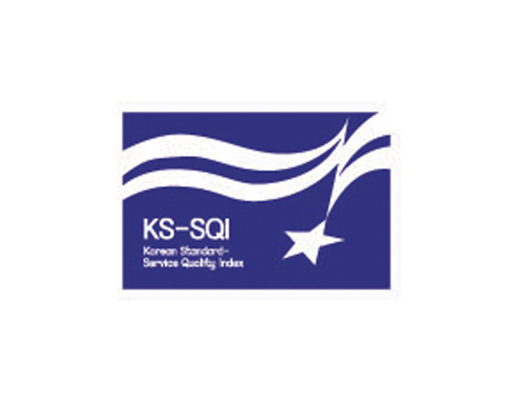 KS-SQI深藍(lán)色長(cháng)方形色塊為(wèi)背景，條線的(de)設計(jì)與星形搭配。