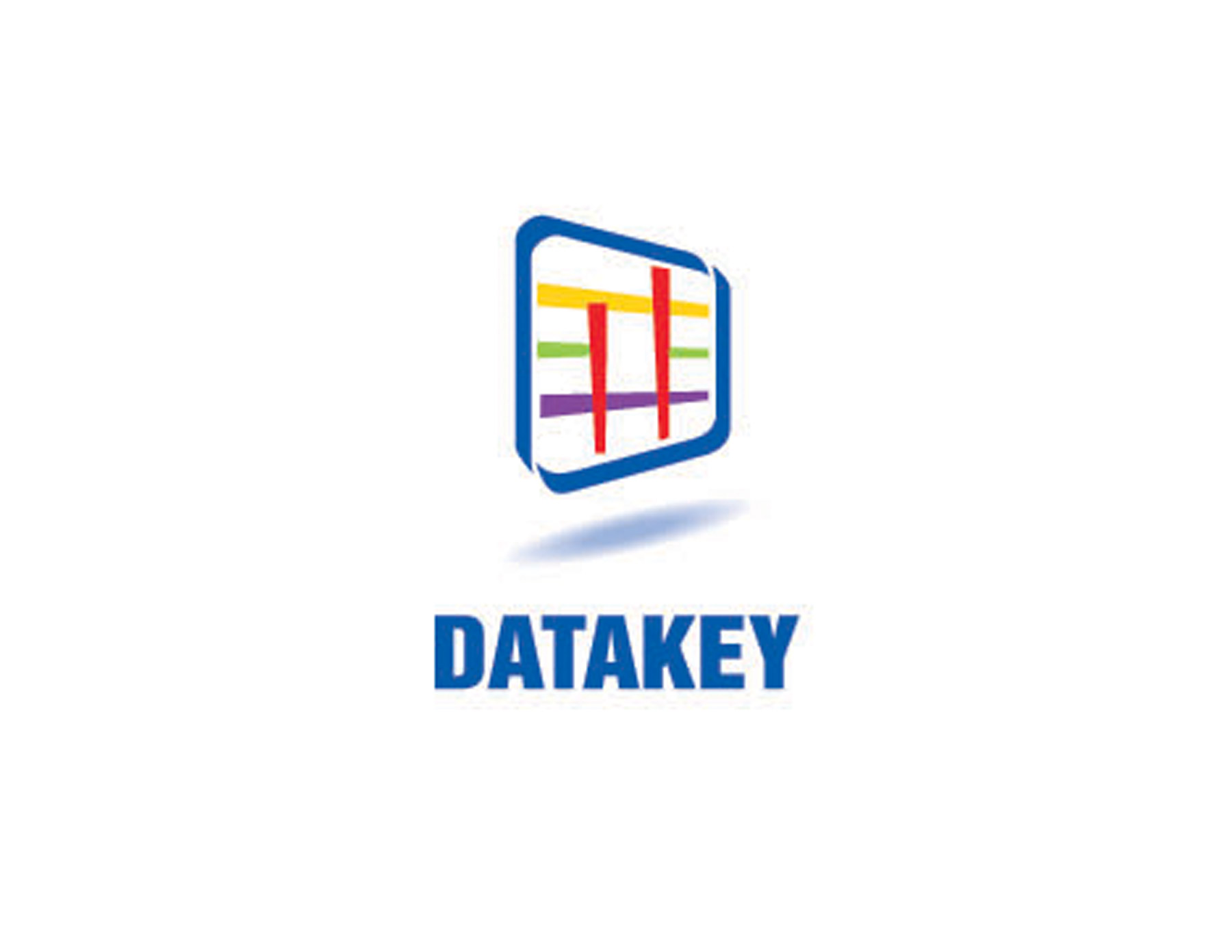 DATAKEY科(kē)技(jì)企業(yè)标志(zhì)以紅(hóng)黃(huáng)等顔色的(de)線條配合透視(shì)感的(de)形狀。